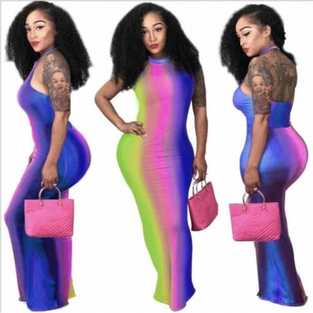 long colorful maxi dress